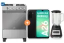 COCINA MIDEA 24" MGS24 4 HORNILLAS HIERRO CON CONEXIÓN +  Celular Samsung A26 6gb, 128 GB + Licuadora Whiteline 1.5 Lts 400W vaso vidrio - 4507183 - 6
