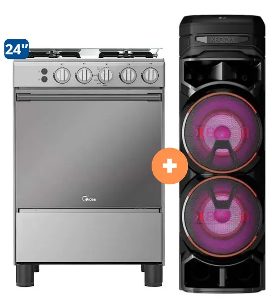 COCINA MIDEA 24" MGS24 4 HORNILLAS HIERRO CON CONEXIÓN + Torre de sonido LG XBOOM RNC9 Multi-Bluetooth Karaoke Star - 4507183 - 8