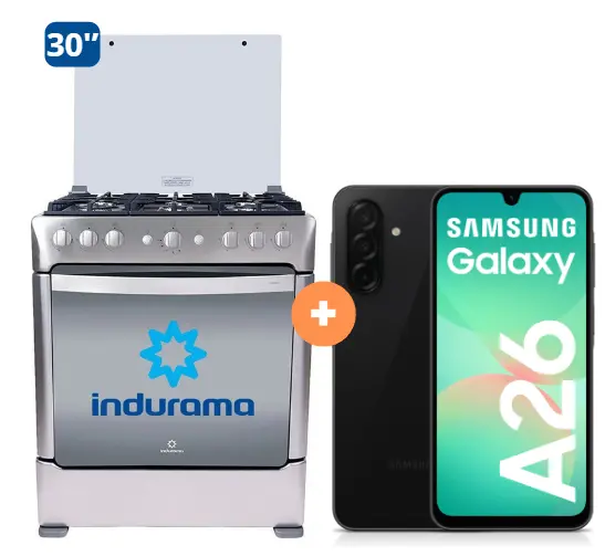 COCINA INDURAMA 30" 6 HORNILLAS PARMA + CELULAR SAMSUNG GALAXY A26 128 GB 6GB RAM NEGRO - 4506414 - 2 
