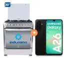 COCINA INDURAMA 30" 6 HORNILLAS PARMA + CELULAR SAMSUNG GALAXY A26 128 GB 6GB RAM NEGRO - 4506414 - 2 