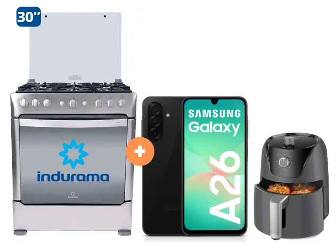 COCINA INDURAMA 30" 6 HORNILLAS PARMA + Celular Samsung A26 6gb, 128 GB + Olla arrocera Oster 1.8 Lts - 4506413 - 5