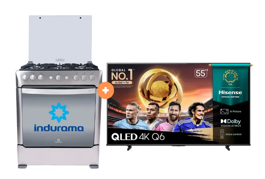 Cocina Indurama 30'' 6 Hornillas Parma Con Conexión Gratis + TELEVISOR HISENSE QLED 55" UHD SMART TV 55Q6QV VIDDA MODELO 2025 - 4504510 - 2