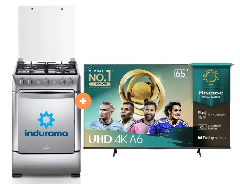 COCINA INDURAMA 24" 4H GRANADA CON CONEXION + TELEVISOR Hisense 65" LED 4K UHD Vidaa 65A6NV MODELO 2025 - 4506407 - 1