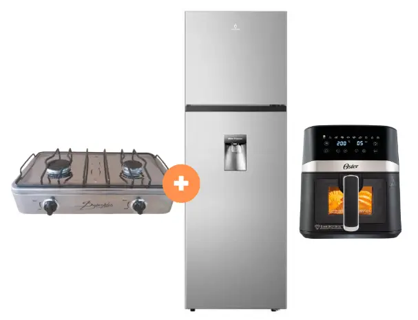 COCINA "SUPERIOR" DE MESA 2 HORNILLAS, ACERO BRILLANTE,POTENCIA 1.95KW x 2 CON CONEXIÓN + REFRIGERADORA INDURAMA RI-389DI  246 lts INVERTER C/DISPENSER CROMA/NEGRO + FREIDORA  DE AIRE DIGITAL OSTER 4 LTS CON LUZ Y VENTANA - 4507368 -  13