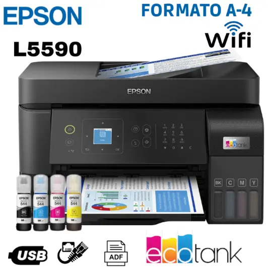 IMPRESORA MULTIFUNCIONAL EPSON L5590 WIFI ETHERNET FAX- ADF