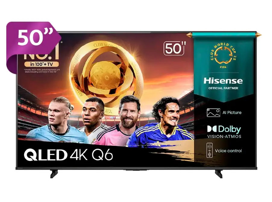 ELEVISOR HISENSE QLED 50" UHD SMART TV 50Q6QV VIDDA MODELO 2025