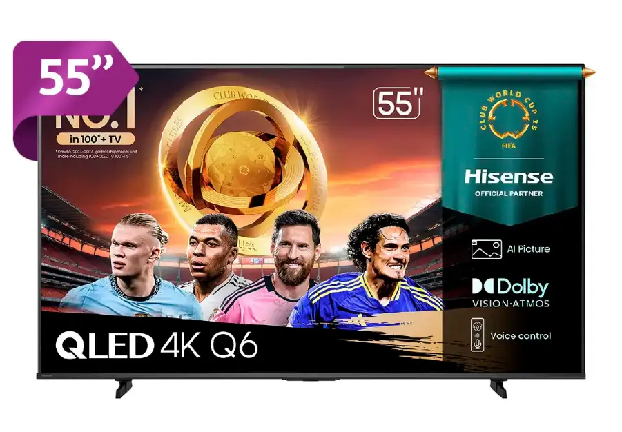 ELEVISOR HISENSE QLED 55" UHD SMART TV 55Q6QV VIDDA MODELO 2025