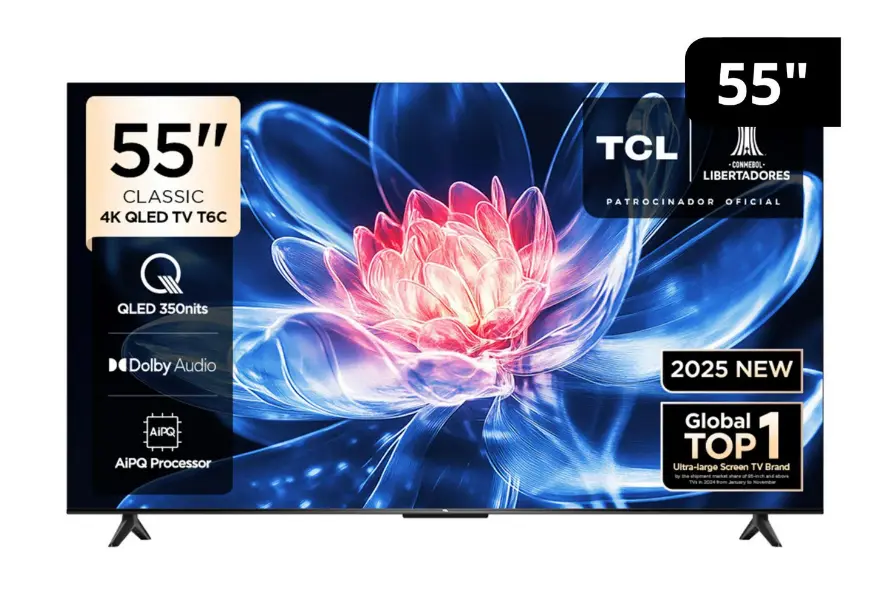 TELEVISOR TCL QLED 55" UHD 4K Smart TV GOOGLE TV 55T6C MODELO 2025