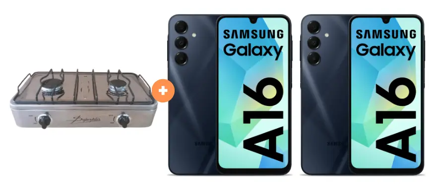 COCINA "SUPERIOR" DE MESA  2 HORNILLAS, ACERO BRILLANTE,POTENCIA 1.95KW x 2 CON CONEXIÓN GRATIS + CELULAR SAMSUNG GALAXY A16 6.7"  4GB RAM 128GB Negro - 4508843  - 7