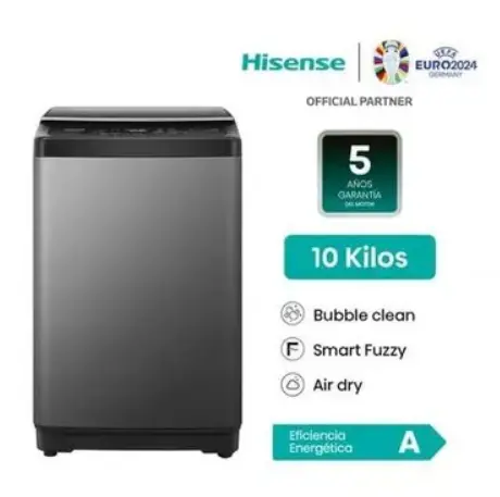 LAVADORA HISENSE CARGA SUPERIOR 10KG Gris medio