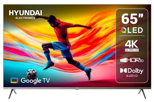 TELEVISOR 65” HYUNDAI QLED, GOOGLE TV UHD 4K HYLED6513QG