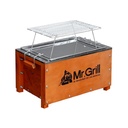 Caja China Mr Grill mini 5 Nogal + parrilla niquelada dimensiones 40x25x25 - MR5nogal 