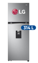 Refrigeradora LG 314L Door Cooling Top Mount Plateado con Dispensador - Modelo GT31WPP