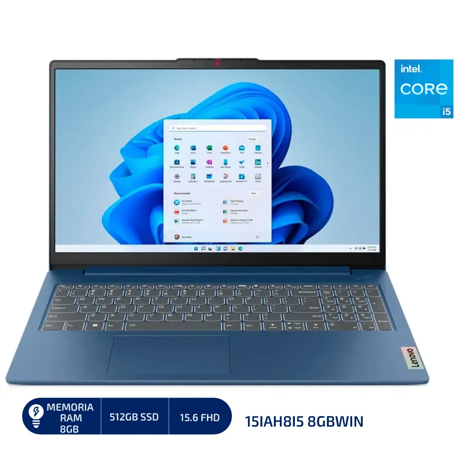 LAPTOP Lenovo Ideapad Slim 3 Intel i5 1245OH 8GB 512GB  15.6” 15IAH8 i5 Windows 11 Abyss Blue - 15IAH8I5 8GBWIN 