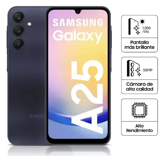 Celular Samsung Galaxy  A25 6.5" 6GB RAM 128GB Negro 5G 