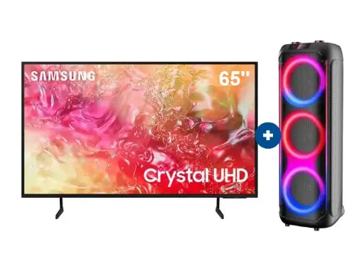 TELEVISOR SAMSUNG 65″ UHD 4K Smart UN65DU7000 + Parlante portátil Bluetooth 40 Watts NEX