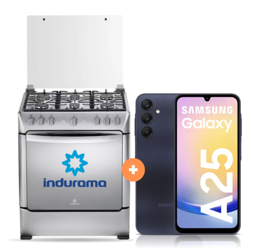 COCINA INDURAMA 30" 6 HORNILLAS PARMA + Celular Samsung Galaxy A25 Negro de 256GB 8GB RAM - 4506413-1