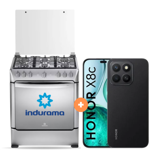 COCINA INDURAMA 30" 6 HORNILLAS PARMA CON CONEXIÓN +  CELULAR HONOR X8C 6.7" 256GB 8GB RAM COLOR MIDNIGHT BLACK  - 4506413-2