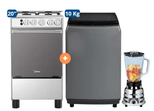 COCINA MIDEA 20" MGS20 4 HORNILLAS HIERRO CON CONEXIÓN + LAVADORA MIDEA 10KG SILVER MA200W + LICUADORA OSTER CLASICA DE 2 VELOCIDADES - 4507097-14