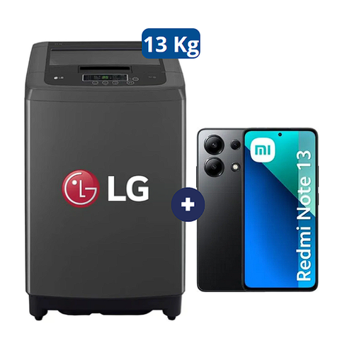 LAVADORA 13 KG Carga superior Smart Inverter Middle Black WT13BPBK Mod 2024 + Celular Redmi Note 13  6.67"  8GB RAM 256GB midnigth black - C0578