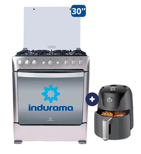 COCINA INDURAMA 30" 6 HORNILLAS PARMA CON INSTALACIÓN + FREIDORA DE AIRE OSTER de 1.8 lts - C0645