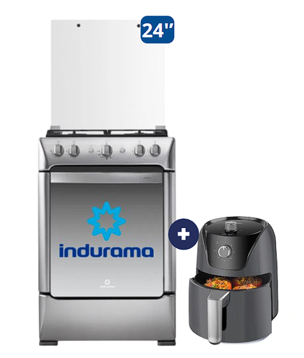 COCINA INDURAMA 24" 4 HORNILLAS GRANADA CON INSTALACIÓN + FREIDORA DE AIRE OSTER de 1.8 lts - C0646