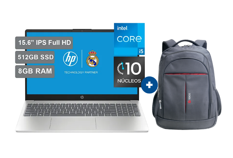 Laptop HP Laptop 15-fd0055la,15.6"FHD IPS  Intel Core I5 12va, 8gb Ram, 512gb Ssd, plateado Natural, Windows 11                         