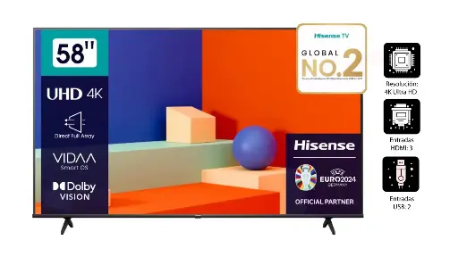 TV Hisense LED 58" UHD 4K Smart TV 58A6N (2024)