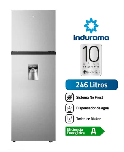 Refrigeradora Indurama 246Lts. Ri-389DI motor Inverter c/dispenser Croma
