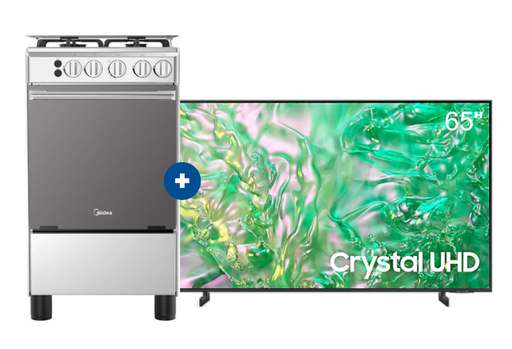 COCINA MIDEA 20" 4 HORNILLAS MGS20 Silver cubierta inox con instalación + Televisor Samsung Smart TV 65" Crystal UHD 4K  UN65DU8000 voice control - 4507284 - 4