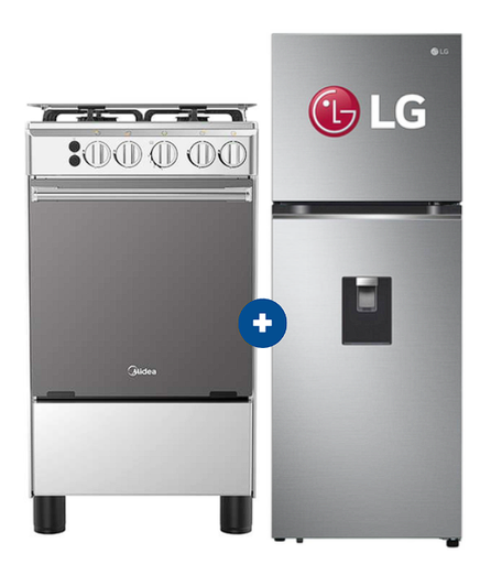 COCINA MIDEA 20" MGS20 4 HORNILLAS HIERRO CON CONEXIÓN + Refrigeradora LG GT31WPP 314L Door Cooling Top Mount Plateado c/dispenser - 4507283 - 5