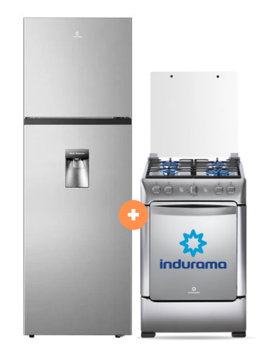 Cocina Indurama 24'' 4 Hornillas Granada Con Conexión + Refrigeradora INDURAMA RI-389DI  246 lts INVERTER CON DISPENSADOR Croma - 4504494-2