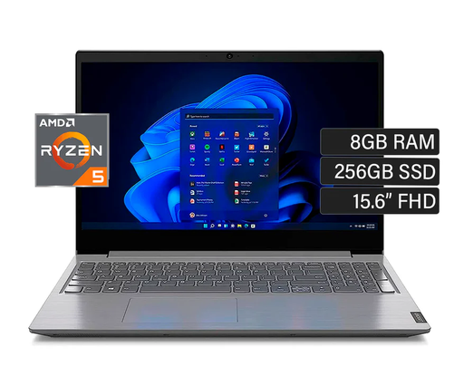 Laptop Lenovo V15 G4 AMN AMD RYZEN 5 7520U (4N/8SUB),  8GB RAM AMD RADEON 610M GRAPHICS  15.6" FHD, 256 GB SSD  Windows 11 ARTIC GREY. 