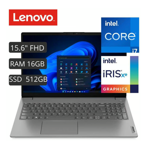 Laptop Lenovo V15 G4 IRU Intel I7-1355U 10 nucleos  16GB   15.6 FHD, 13va Gen. 512 GB SSD  Windows 11 Gris.