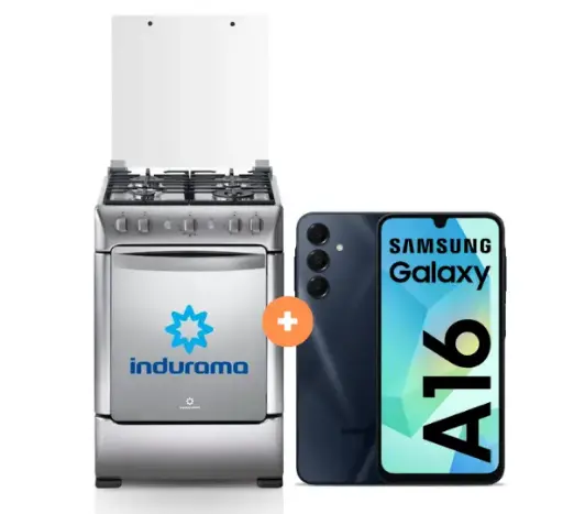 COCINA INDURAMA 24" 4 HORNILLAS GRANADA + CELULAR SAMSUNG A16 4gb, 128 GB - 4505343