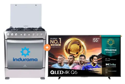 Cocina Indurama 30'' 6 Honillas Parma Con Conexión Gratis + TELEVISOR HISENSE QLED 55" UHD SMART TV 55Q6QV VIDDA MODELO 2025 - 4506419 - 1