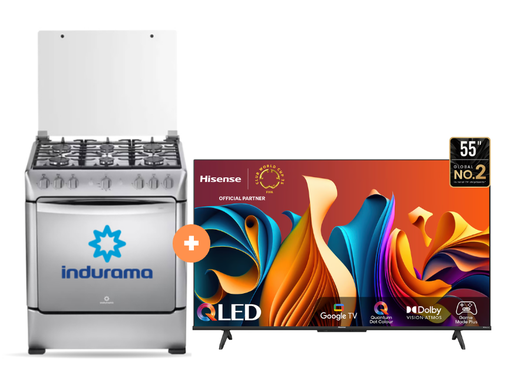 Cocina Indurama 30'' 6 Honillas Parma Con Conexión Gratis + TV HISENSE 55" SMART QLED 55Q6N GOOGLE TV - 4506419 - 1