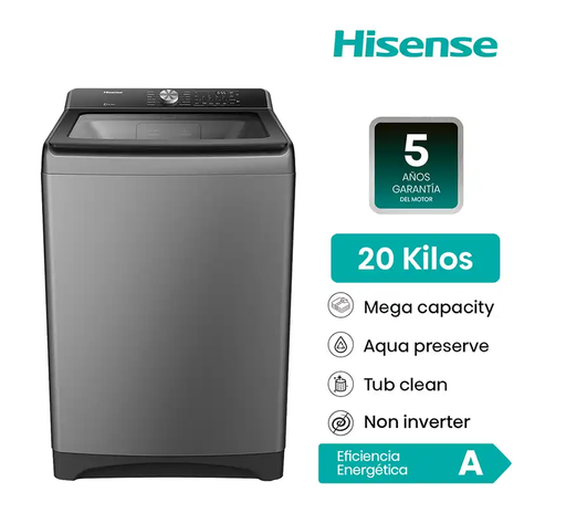 Lavadora HISENSE Carga Superior 20KG WT3T2023UT Gris medio