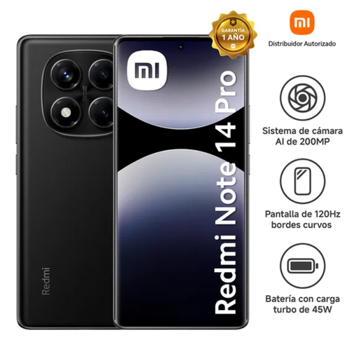 Celular Redmi Note 14 PRO 8GB RAM 256GB 5G Negro 