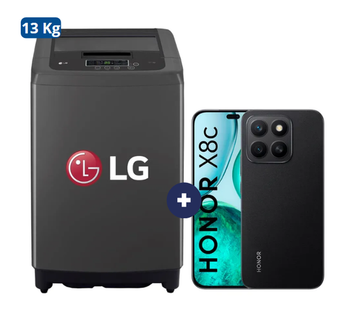 LAVADORA 13 KG Carga superior Smart Inverter Middle Black WT13BPBK Mod 2024 + Celular Honor X8C 6.7" 256GB 8GB RAM color Midnight Black (combo)  - CO694