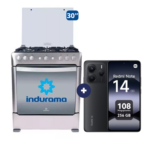 COCINA INDURAMA 30" 6 HORNILLAS PARMA + con instalación +  Celular Redmi Note 14  6.67"  8GB 256GB  black (COMBO) - CO706