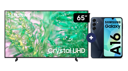 Televisor Samsung Led 65" Smart TV  65DU8000 + Celular Samsung Galaxy A16 128GB 4GB RAM Negro (COMBO) - CO712