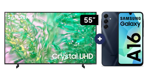 Televisor Samsung Led 55" Smart TV  55DU8000 + Celular Samsung Galaxy A25 256GB 8GB RAM Negro (COMBO) - CO717
