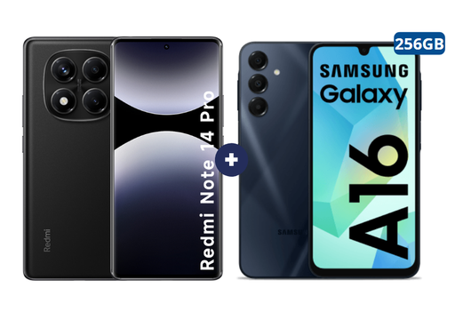 Celular Redmi Note 14 PRO  6.67" 8GB RAM 256GB 5G Negro + Celular Samsung Galaxy A16 Negro de 256 GB 8GB RAM - CO730