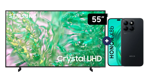 Televisor Samsung Led 55" Smart TV  55DU8000 + Celular Honor X8B 6.7" 256GB 8GB RAM color Midnight Black (COMBO) - CO736