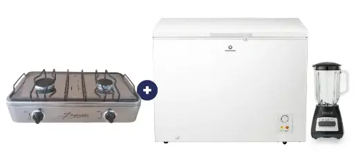 COCINA "SUPERIOR" DE MESA  2 HORNILLAS, ACERO BRILLANTE,POTENCIA 1.95KW x 2 CON CONEXIÓN + CONEXIÓN CON CONEXIÓN + CONGELADORA INDURAMA 297Lts, CI-320BL BLANCO  +  LICUADORA WHITELINE 1.5 LTS 400W VASO VIDRIO - 4507366 - 11