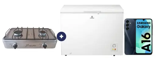 COCINA "SUPERIOR" DE MESA 2 HORNILLAS, ACERO BRILLANTE,POTENCIA 1.95KW x 2 CON CONEXIÓN + CONGELADORA INDURAMA 297Lts, CI-320BL Blanco  + CELULAR SAMSUNG A16 8gb, 256 G - 4507367 - 9