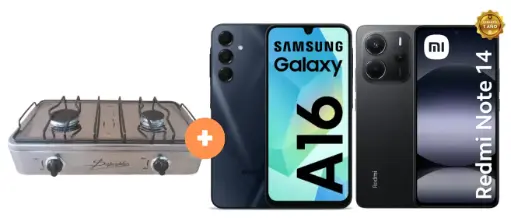 COCINA "SUPERIOR" DE MESA 2 HORNILLAS, ACERO BRILLANTE,POTENCIA 1.95KW x 2 CON CONEXIÓN + CELULAR SAMSUNG GALAXY A16 6.7"  8GB RAM 256GB Negro + CELULAR REDMI NOTE 14  6.67"  6GB RAM 128GB Negro - 4507368 - 8