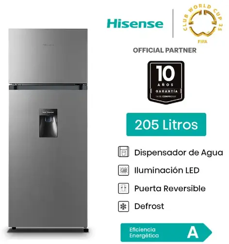 REFRIGERADORA HISENSE 205 LTS TOP MOUNT RD 267 H 