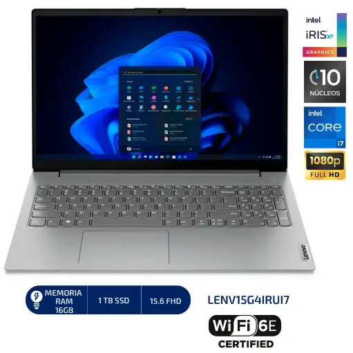 LAPTOP LENOVO V15 G4 IRU Intel® Core i7-1355U /16GB DDR4 1 TB SSD/15.6"FHD /Windows 11 /IRON GREY(GRIS) (83A100ESLM) - LENV15G4IRUI7 